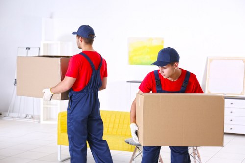 Furniture pick-up service in a Ruislip residential street