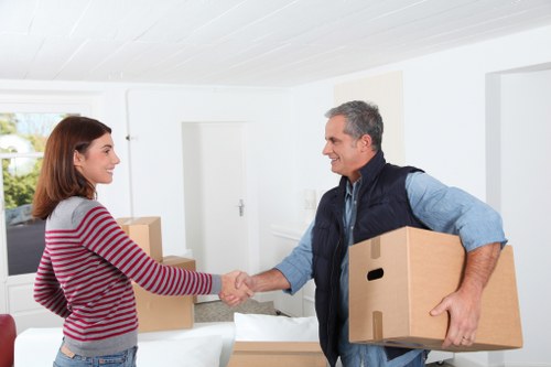 Packed boxes ready for house removals in Ruislip