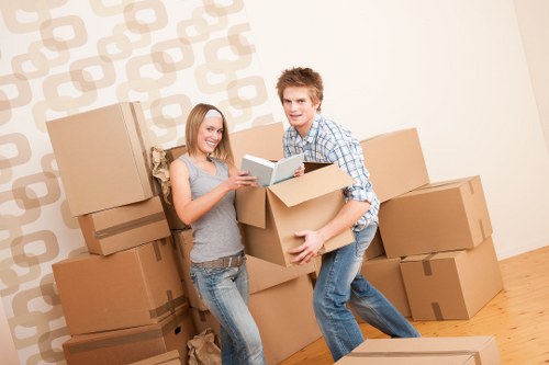 Office items being moved for a business relocation in west London